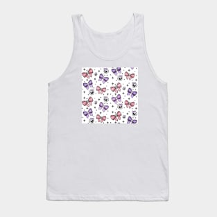 Cute Pastel Goth Skulls and Bows With Eyeballs Tank Top